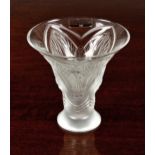 A modern Lalique 'Cigales' trumpet vase, signed Lalique France to underside, original sticker,