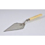 Sons of Temperance interest - A silver plated presentation trowel, of typical form, engraved '