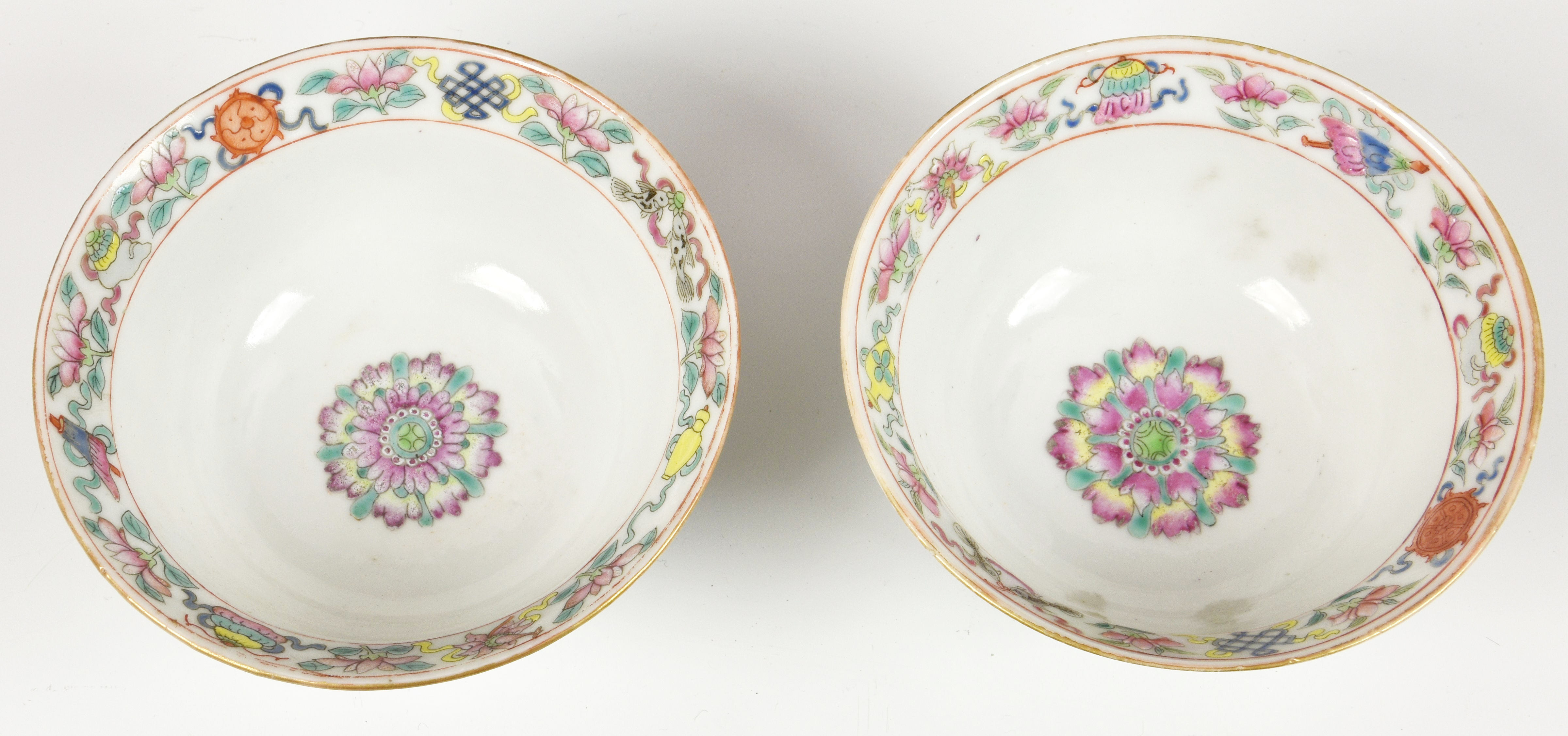 A closely matched pair of Chinese famille rose cockerel dishes, one with Xianfeng (1851-61) four - Image 3 of 15