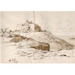 Alfred Percy Codd (British, 1857-1941), 'At Cobo'; 'Fort Houmet', Guernsey double sided sketch in