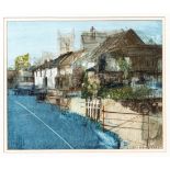 Frederick Donald Blake RI, RSMA (Scottish, 1908-1997), Village Street with Church. watercolour and
