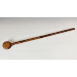 Tribal Art - an unusual late 19th or early 20th century Zulu knobkerrie, hardwood, with long