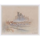 English School, late 19th / early 20th century, Ely cathedral watercolour, inscribed lower right,