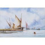 Aubrey Ramus (British, 1895-1950), Sailing Barges. watercolour, signed "A. Ramus" and dated 1912