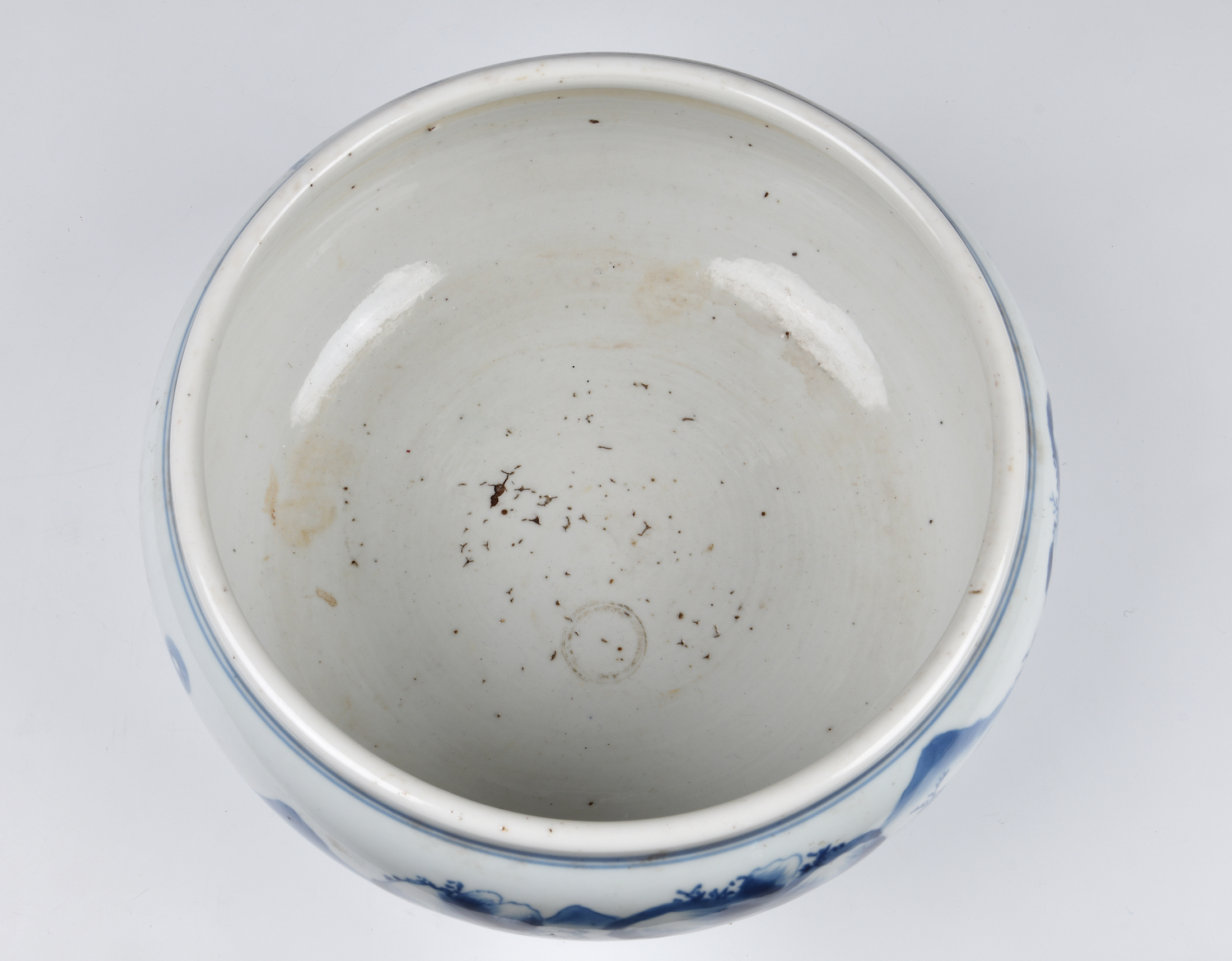 A Chinese blue and white tripod censer, 18th / 19th century, of bun form with short triangular feet, - Image 17 of 37