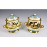 A pair of Aynsley lidded vases to commemorate the 200th Oaks Stakes and Derby Stakes at Epsom 1978