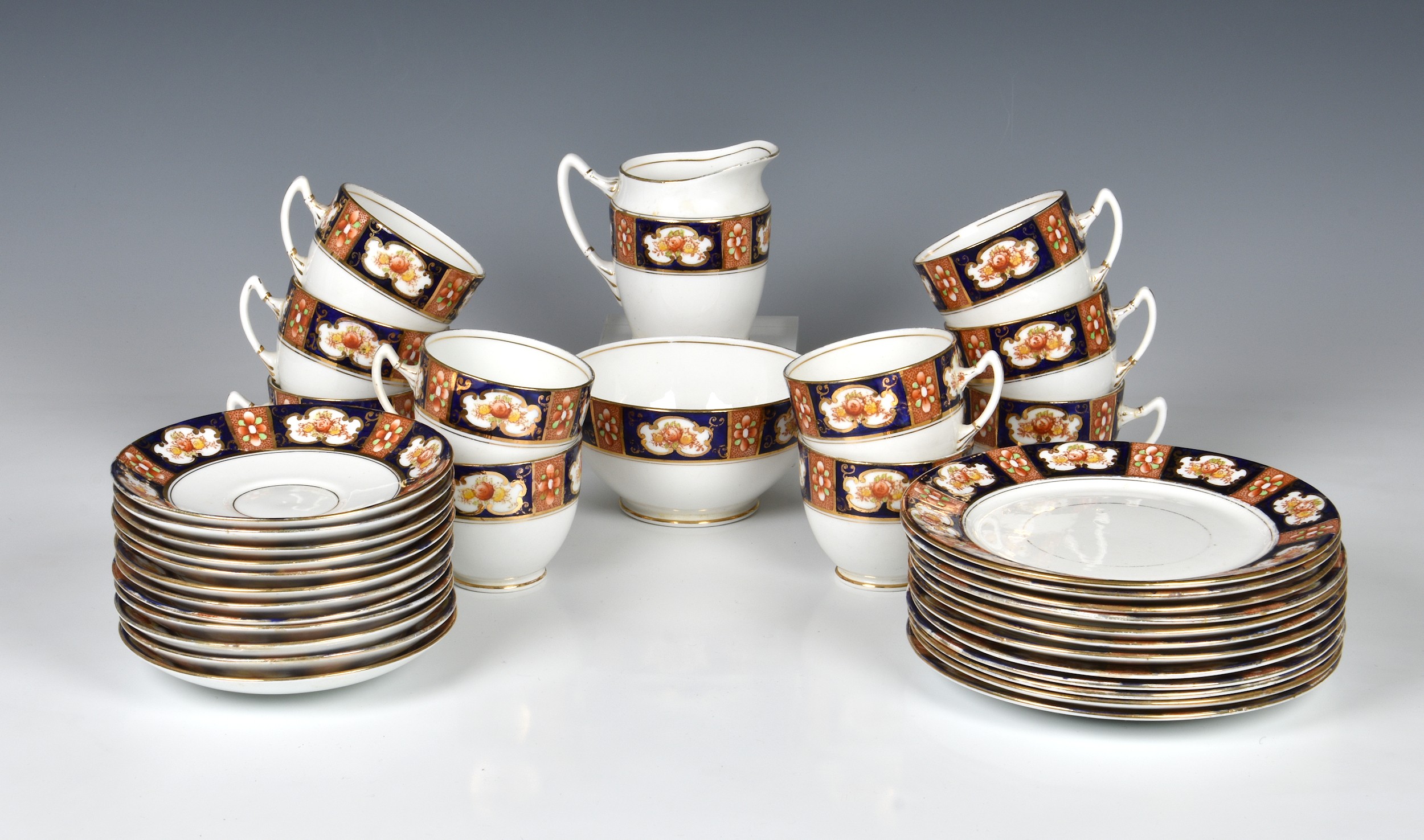 A Royal Albert Crown China part tea service, early 20th century, printed factory marks, pattern