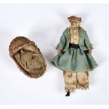 Queen Victoria interest - Two miniature dolls, The dolls accompanied by handwritten cards, one
