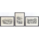 Three original pencil sketches of Sark for Judge’s Postcards, 1960s, comprising La Coupée, Creaux