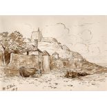 Alfred Percy Codd (British, 1857-1941), 'At L'Erée'; 'At Cobo', Guernsey double sided sketch in