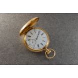 A Swiss 18ct gold keyless half hunter quarter repeating pocket watch by Rossel & Fils sucrs de J. F.