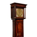 A late 18th century oak 30 hour longcase clock by W. Edmund of Madeley, the square brass Roman