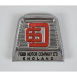 A vintage Ford Motor Company Ltd ENGLAND Thames Trader 6D badge, for commercial vehicle, 3 7/8in. (