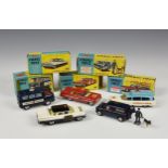 Corgi Toys - boxed emergency vehicles, playworn, comprisin* 437 - light not tested, flea-bite