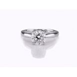 A diamond single-stone ring, set with a brilliant-cut diamond weighing 1.64ct, mounted in