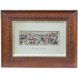 A Victorian stevengraph silk picture - The Death of Nelson, 2 3/8 x 6 ¾in. (6 x 17.2cm.), in a