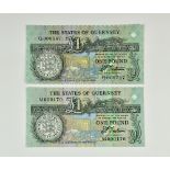 BRITISH BANKNOTES - The States of Guernsey - One Pounds, c.1980, Signatory D. P. Trestain, low