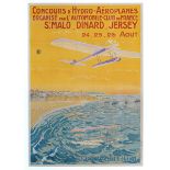 An exceptionally rare original poster advertising the air show from which the first aircraft to land