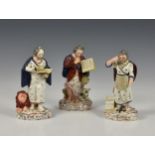 Three early 19th century pearlware Staffordshire figures of saints, depicting St. Mark, St. Luke and