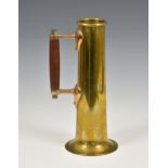 A late 19th century brass steam ship salinometer / engine room test jug, of tapering cylindrical