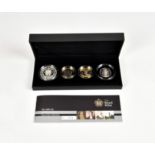 Numismatics interest - The Royal Mint 2009 UK Silver Proof Piedfort four-coin collection, No.