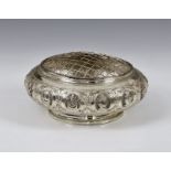 A Malaysian Kelantan silver rose bowl, mid-20th century, stamped 'KEL(M) M.S. 1260B', of bun form,