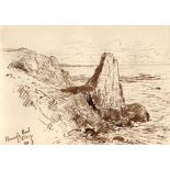 Alfred Percy Codd (British, 1857-1941), 'Pinnacle Rock, L'Etacq'; 'Plemont', Jersey double sided