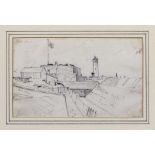 Robert Thomas Landells (British, 1833-1877), Southsea Castle, Portsmouth 1867. pencil sketch,