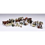 A large collection of vintage Britains lead farm animals, playworn, comprising horses and donkeys to