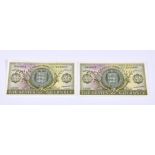 BRITISH BANKNOTE - The States of Guernsey - One Pounds - consecutive pair, c.1969, Signatory C. H.