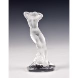 A vintage frosted and polished Lalique glass female nude "Danseur" figure, signed to base 'Lalique