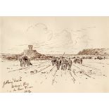 Alfred Percy Codd (British, 1857-1941), 'Gathering 'Vraick', St Ouen's Bay & La Roco Tower'; '