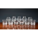 A set of seven Edinburgh Crystal cut glass whisky tumblers, together with a set of six other cut