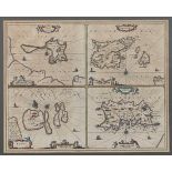 Jansson, Jan, British Islands - Holy Island, Garnsey, Farne [and] Jarsey, c.1680, engraved map