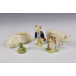 Beswick Beatrix Potter - Pigling Bland & Timmy Willie from Johnny Town Mouse, together with