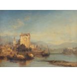 James Webb (British, 1825-1895), "Lago Maggiore". oil on canvas, signed "Jas Webb" lower left,