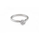 A platinum and diamond single-stone ring, set with a brilliant-cut diamond, diamond approx. 0.