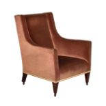 A George III style angular wingback armchair, late 19th / early 20th century, with square back,