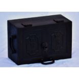 A Victorian military cast iron strongbox