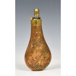 G & J W Hawksley copper and brass powder flask