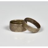 Channel Islands German Occupation interest - Two extremely rare silver rings made out of a Florin