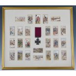 A framed Players Cigarette card display