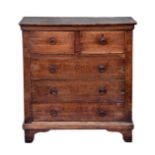 An 18th century joined oak and fruitwood provincial chest of drawers possibly Channel Islands