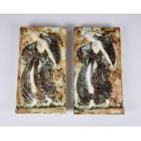 A pair of decorative Majolica high relief wall plaques