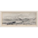 John Linnell (1792-1882), A view near Killarny, with a boat in foreground, pencil '