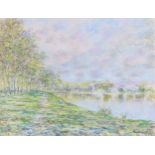 Boden (late 20th century), Impressionistic River Landscape, pastel on paper, signed and dated