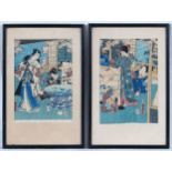 A pair of Japanese prints,19th century
