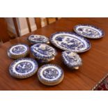 A Victorian Copeland blue & white part dinner service