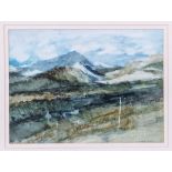 Frederick Donald Blake RI, RSMA (Scottish, 1908-1997), Mountainscape, watercolour and pen & ink