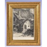 A small gilt framed engraving "A Jersey Farm", signed in pencil